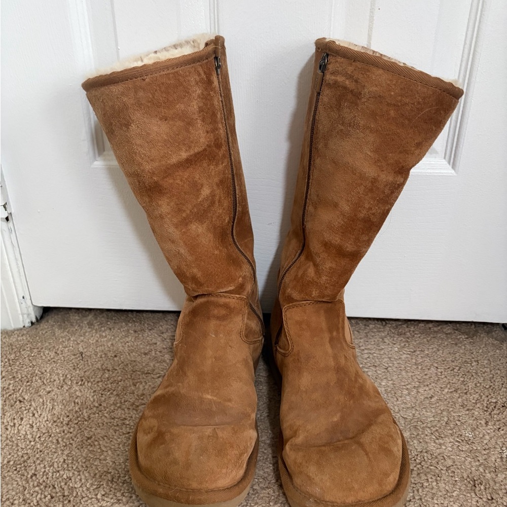 UGG Tall Suede Winter Boots in Chestnut Brown
